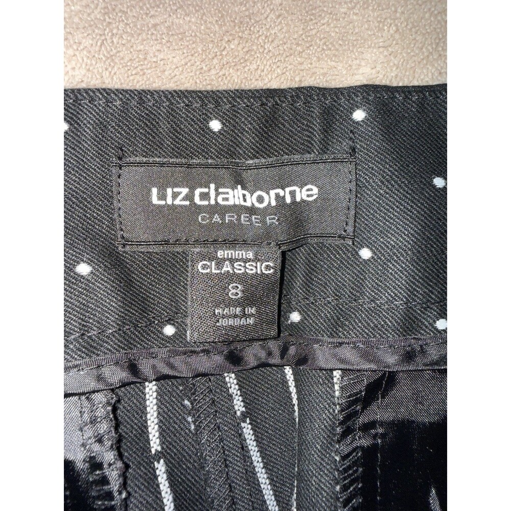 Liz Claiborne Career Size 8 Black with White Polka Dot Crop Pants - Picture 3 of 5